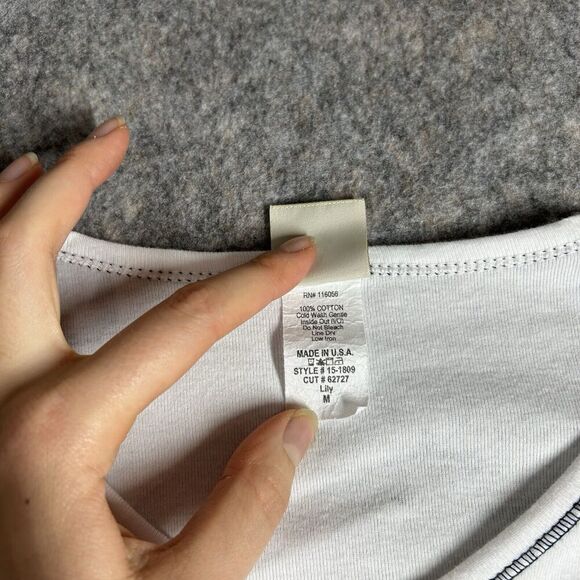 Jess & Jane Top Womens Medium Lily Abstract Floral Print 3/4 Sleeve Cotton - Picture 5 of 8